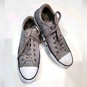 Converse All Star Sneaker Women Sz 8 Gray Textile Low-Top Lace-Up Skate Shoe